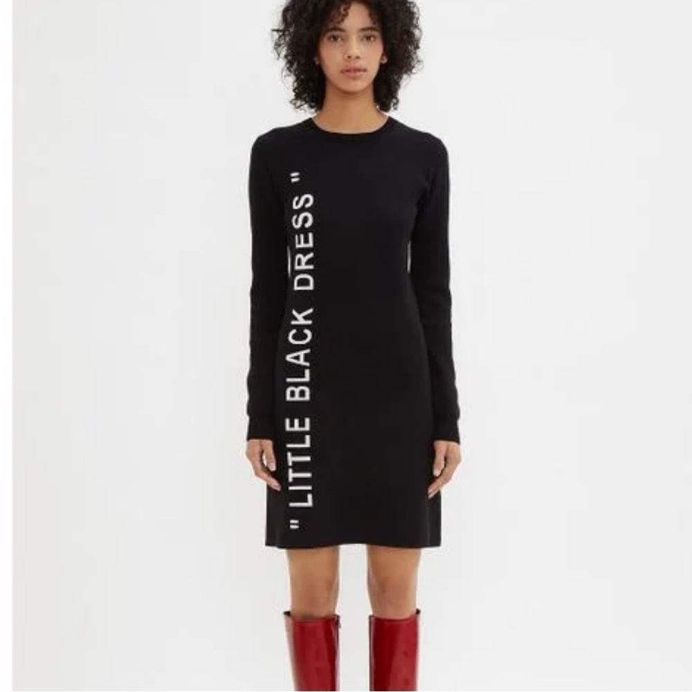OFF-WHITE Black Long Sleeve Dress